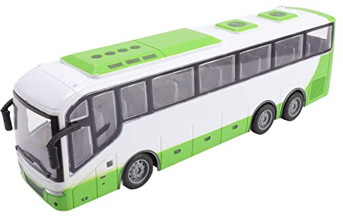 TOPINCN Grande 1/30 Juguetes de Autobús de Control Remoto Modelo de Autobús RC Simulación Educativa Eléctrica Vívida con Control Remoto para Niños Juguetes (Blanco Verde)