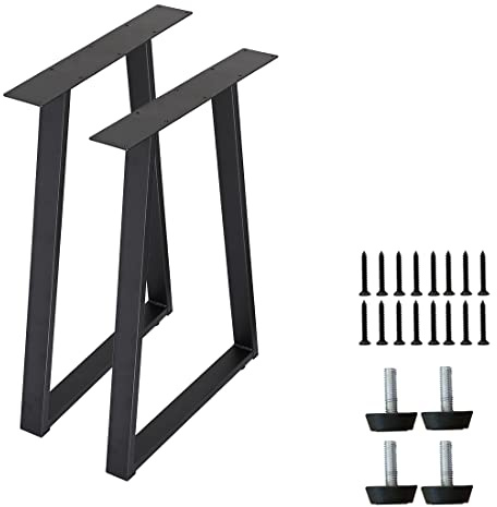 H JINHUI Trapezoid Table Legs Set of 2, Heavy Duty Bench Legs, Industrial DIY Furniture Legs, Coffee Table Legs with Screws for DIY Table Desk Breakfast Bar Stand Bench Office Table (W50cm X H71cm)