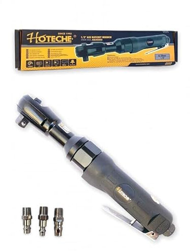 Chiave a Cricchetto ad Aria Compressa Attacco da 1/2 Avvitatore a Cricchetto Coppia Massima 88 N.m Cricchetto Pneumatico Reversibile Include 3 Innesti