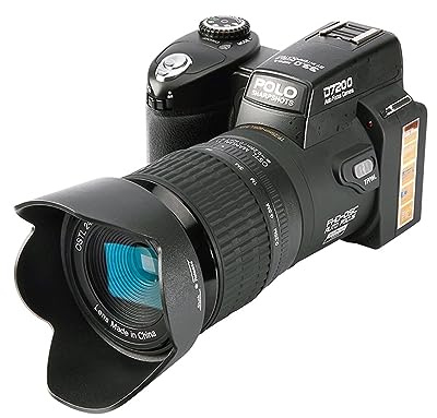 DSLR-Kamera Mit 24-fachem Optischen Zoom For Fotografie, Autofokus, 33 MP, Drei Objektive, 1080P HD, Digitaler Video-Camcorder For Den Außenbereich HD Kamera ( Color : 64G SD Card , Size : No Flashlig