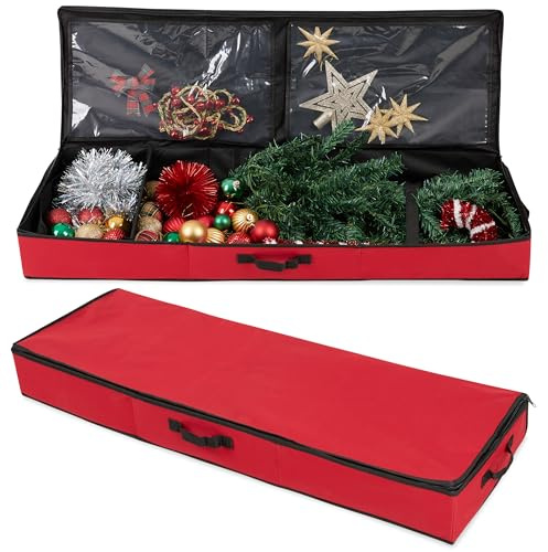 Christmas Tree Storage Bag - Zipped Christmas Storage Tree Bag with Carrying Handles Tidy Storage Solution Various Sizes (Red 100 cm)