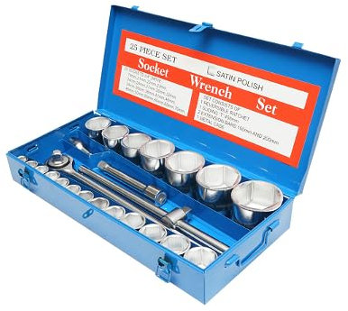 Set di chiavi 25 pezzi Set di chiavi a bussola 3/4 19-70mm. Set di bussole 3/4 cricchetto Breckner Germany