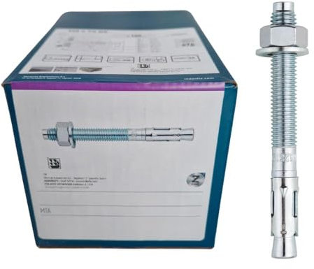 BATIFIX Schwerlastanker Schwerlastdübel Bolzenanker Keilanker Anker Ankerbolzen Ankerschraube Blitzdübel verzinkt inklusive Mutter und Unterlegscheibe (20, M8 x 90)