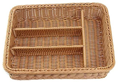 BGFAVCV Rattan Cutlery Basket Cutlery Basket Storage Cutlery Chopstick Basket Rattan Desktop Drawer