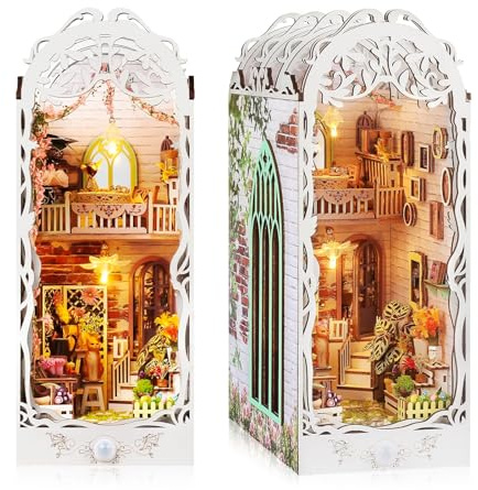 TAIHOBO The Book Nook Kit, Booknook Decorativa, Booknok para Adolescente Adulto, DIY Miniature House de Madera, Nookbook con Muebles, Book Nook Libreria para Decorar Estanterías y Regalos Creativos