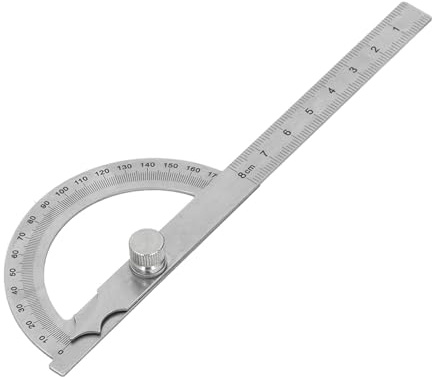 Rapporteur en acier inoxydable, rapporteur d'angle de 0 à 180 degrés, détecteur d'angle, règle de mesure à bras rotatif, règle de rapporteur réglable, outil de mesure général