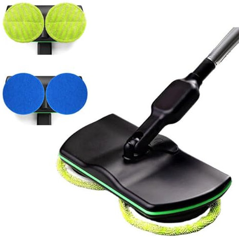 Cordless Electric Floor Scrubber and Polisher with Spin Cleaner Vacuum Home Floor Cleaning Tool with Replacement Pad