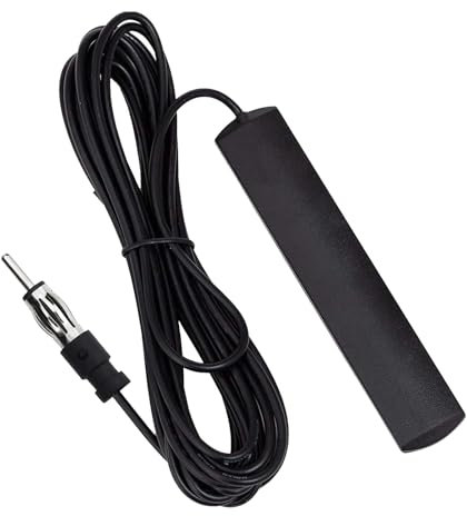 Radio Antenne Auto, Auto Scheibenantenne Mit Verstärker, Autoradio Antenne FM, 5m Verlängerungskabel mit DIN-Stecker, Omnidirektionale Scheibenantenne für Auto LKW SUV, Kompatibel mit Pioneer Kenwood