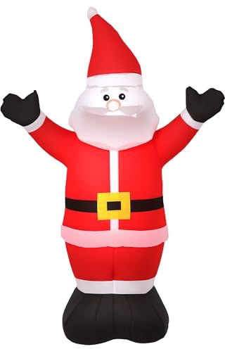HOMCOM 4ft Inflatable Christmas Santa Claus Xmas Decoration 1 LED Holiday