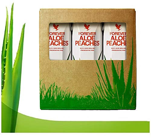 Forever Living Triple pack 3 x 1 Litre Aloe Vera Gel, Blueberry, Apple and Peach Pulp Flavour, 100% Natural Pure Drinking Juice