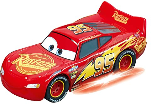 Carrera GO!!! 20064150 Disney·Pixar Cars - Lightning McQueen - Neon Nights Slotbil, licensierad, upp till 2 spelare, för pojkar och flickor från 6 år och vuxna