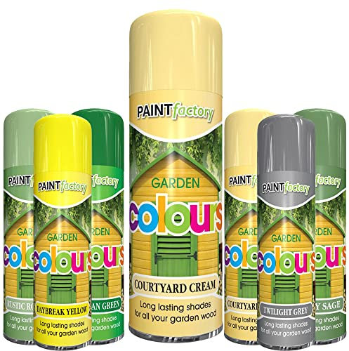Garden Aerosol Spray Paint 400ml / 1x Pair of Disposable Gloves, Long Lasting Shades for Wood Metal and Plastic by Swiss Signature (1 Pack, Coutryard Cream)