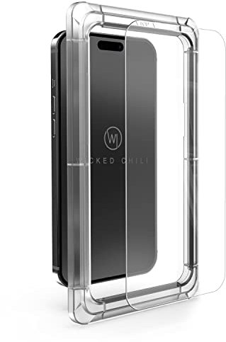 Wicked Chili 3X Displayschutzglas kompatibel mit iPhone 14 Pro Max und 13 Pro Max (6,7 Zoll) mit Installationshilfe, Schutzfolie, Displayschutzfolie, Schutzglas (Blasenfrei mit Schablone)