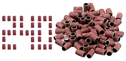 Jaimela 100 ​Pièces Embouts de Ponceuse Embouts, #240 Manchons de Ponsage pour Polir des Ongles, Bandes de Ponçage pour Manucure Pédicure