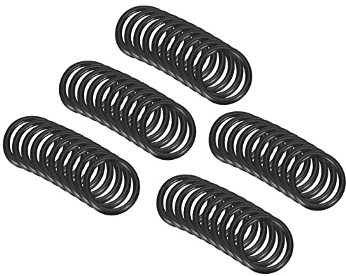 QUARKZMAN 7mm x 5mm x 1mm Nitrile Caoutchouc Joints toriques x 50 Pièces Rond Joint Rondelle pour Robinet Plomberie Réparation Étanchéité Connexion [Noir]
