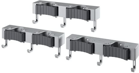 Metaltex Hang-up 6 Klemmleiste Besenhalterung, Gerätehalter mit 3 Haken, 3er Set
