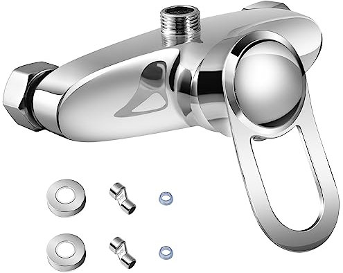 Bath Shower Mixer Tap, Thermostatic Wall Mounted Shower Faucet Manual Shower Mixer Valve Monobloc Single Lever Control Switch for Exposed Installation G1/2