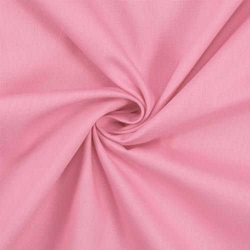 Baumwollstoff Popeline, 100% Baumwolle, Stoff zum Nähen, uni rosa (Länge am Stück: ab 50cm / Breite: 148cm)