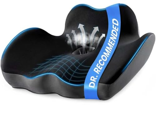 Premium Orthopedic Seat Cushion,X Large Breathable Office Chair Cushion - Enhanced Hip & Tailbone Support,Pressure Relief Sciatica & Leg Relief Let 8+ Hour Sitting Comfort, for Office/Game/Wheelchair
