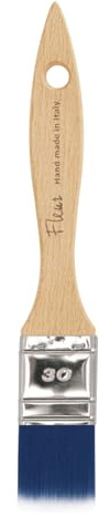 FLEUR DESIGNER'S PAINT | Pennello ad Alta Precisione per Dettagli, Setola a Spessore Singolo, Pennellessa Blu 3 cm, Made in Italy