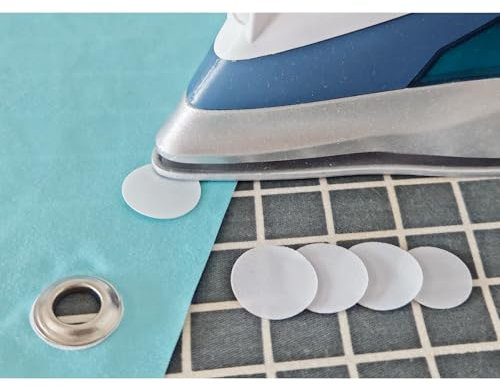 HX AURIZE Aufbügelbar Ösenpatch, Ösen Bügelflicken Zur Verstärkung oder Reparatur bei Ausgerissenen Ösen, 100 Stck-Packung weiß (Ø20mm)