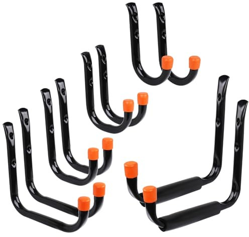 HORUSDY 10-Pack Heavy Duty Garage Storage Hooks Assorted Utility Hooks, 40kg Load Capacity,9, 7, 5, 3.5, 3 Two Each