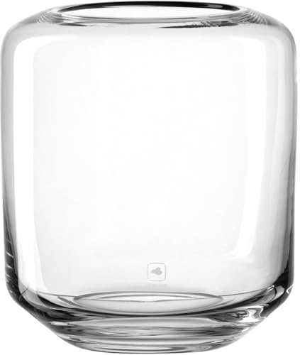 Leonardo Home Milano Windlicht, 1 Stück, Moderne Vase aus Glas, stilvolles Windlicht mit unendlich Dekorationsmöglichkeiten, hochwertige Verarbeitung, Höhe 18 cm, transparent, 034155