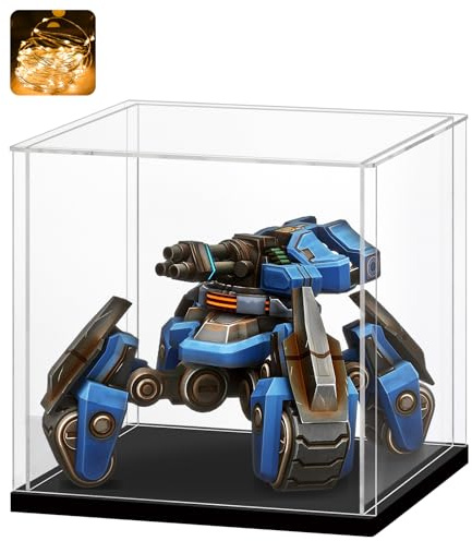 Huijintao Vitrine Acrylique, Vitrine Exposition Transparent, Vitrine Figurine, Vitrine pour Collection, vitrine Voiture Miniature pour Figurines, Jouets, Objets de Collection, Noir (40x40x40 cm)