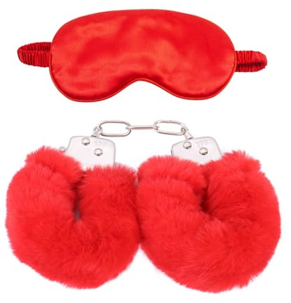 Yoga Workout Set de 2 - Masque pour les yeux en satin - Masque pour les yeux confortable et doux, bracelet en peluche réglable Set de 2 (Rouge)