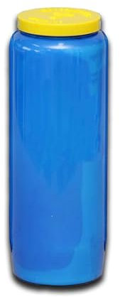 Single Blue 9 Days (216 Hours) Long Burning Candle, Fire-Resistant Plastic Casing, Continuous Burn Candles for Church, Altar & Religious Ceremonies, Safe for Use Candle