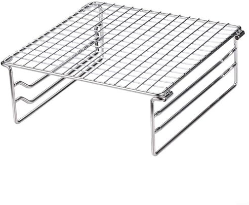 LVYXON Parrilla portátil de acero inoxidable para camping, parrilla plegable para barbacoa, altura ajustable, parrilla de cocina al aire libre para picnic, viajes, playa, hoguera, barbacoa de carbón