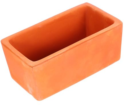 BESPORTBLE Petit Pot en Terre Cuite Rouge pour Succulentes et Bonsaïs, Jardinière Rectangulaire pour Rebord de Fenêtre, Drainage, Usage Intérieur et Extérieur, Pot Décoratif Naturel