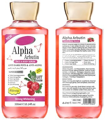 Sérum Facial con Vitamina C para Rostro y Cuerpo 300ml, Tratamiento Antiaging con Ácido Hialurónico - Serum Hidratante y Iluminador para Piel Radiante (300ml, #5)