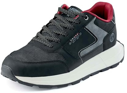 LEOSS ORIGINAL Basket Homme Running Léger Loisir Sneaker Tennis Board À Lacets (Noir, 44 UE, MLE255333-1)