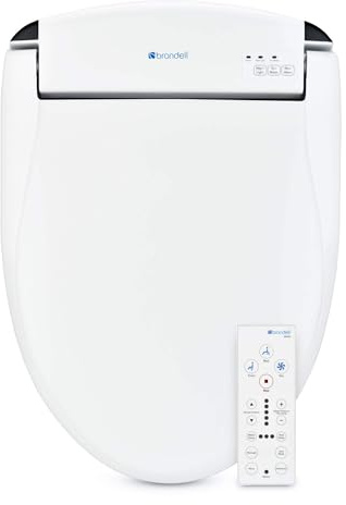 Brondell Swash SE600 Bidet Toilet Seat, Fits Elongated Toilets, White - Oscillating Stainless-Steel Nozzle, Warm Air Dryer, Ambient Nightlight