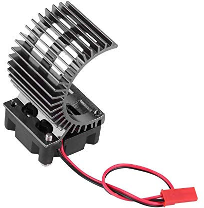 Dilwe Motor Heat Sink, Heat Sink With Cooling Fan for 1/10 Scale Electric RC Car 540/550 Motor(Black)