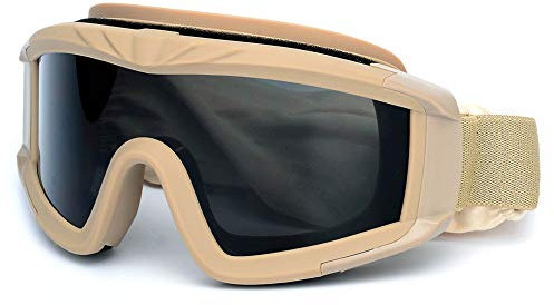 SPOSUNE Outdoor Sport Militär Airsoft Taktische Airsoft-Brille mit 3 austauschbaren Gläsern Schlagfestigkeit Jagdbrille, UV400-Schutz Schießbrille für Männer Frauen Motorradfahren Wargame Paintball