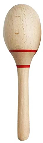 Pratvider Rumba Madera Grandes, Maracas con Sonido Clásico, Decoraciones Fiesta, Maracas Mexicanas para Niños y Adultos, Unisex, Tamaño Único, Color Beige, 1 Unidad