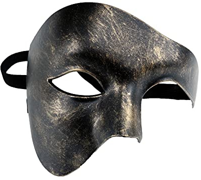 Sincerity Craft Maschere eleganti per feste di fine anno, maschere di lusso, Nero e Oro