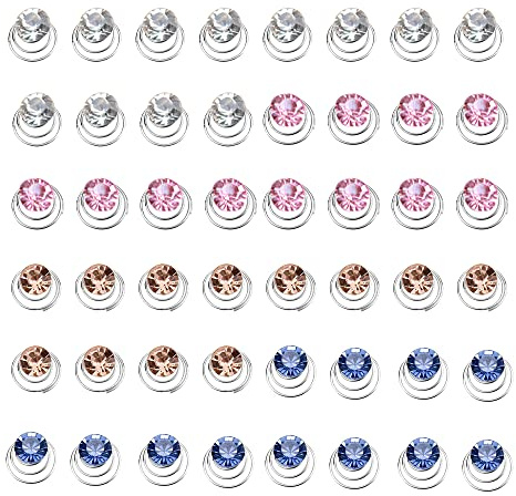 48 Pcs Spiral Twist Hair Pins, Rhinestone Bridal Hair Clips, 0.5in | Crystal Pearls Hair Coils, Diamond Hair Gems, Hair Accessories, for Women Girl Wedding Party Prom