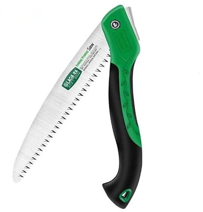 LAOA Sierra de podar, sierra de mano plegable, tijeras de podar portátiles, podadora de jardinería de 10 pulgadas, herramienta de jardín para carpintería, sierra de mano plegable