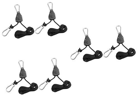 Happyyami 6pièces Corde De Suspension Réglable Pour Lampes De Culture Crochets Et Ropes De Levage Pour Plantes Équipement De Jardinage Pratique