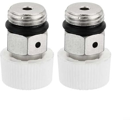 Lot de 2 bouchons de radiateur - Filetage extérieur pour BSP en laiton nickelé - Vanne de purge manuelle (3/8)