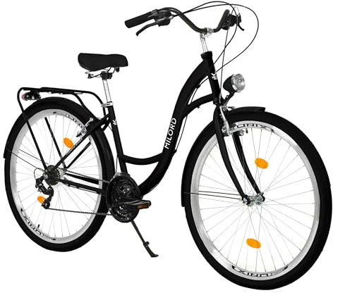 Milord Comfort, bicicletta olandese per giovani, City bike, vintage, 24 pollici, nero, a 21 marce