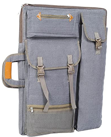 Multifunktionale Canva-Künstlertasche, wasserdicht, Kunstbeutel Kunstbedarf Malsack mit Skizzenbrett, Zeichnungsbeutel Skizzensack, Platz für Stifte und Werkzeuge, 66 x 50 cm