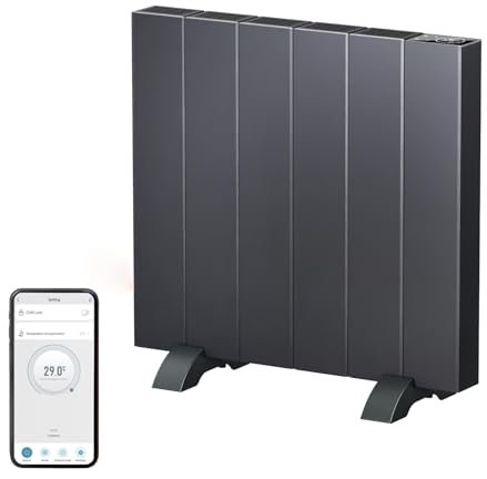 EMKE Elektroheizung Energiesparend Elektroheizkörper 1000W Standgerät oder Wandmontag Heizung Elektrisch mit LCD-Display, Wochenzeitschaltuhr, Anwendung Fernbedienung Konvektor-Heizung