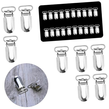 IWOWHERO Clips Metálicos para Tirantes Blancos de Hierro, Paquete de 50 Piezas, Prácticos para Uso Diario y Protección de Tela, Ideales para Hombres y Mujeres