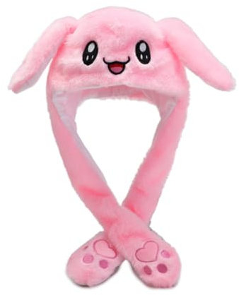 wedfcvrt Sombrero De Conejo Con Orejas En Movimiento,Divertido Sombrero De Conejo De Felpa,Lindo Conejo Oreja Sombrero Para Niñas, Fiesta, Vacaciones, Cumpleaños, Disfraces, Cosplay, Regalo