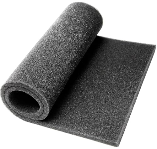Washable Foam Filter Material for Uni Filter BF-1 BF1, 65-PPI Motorcycle Foam Air Filter Sheet, Cut-to-Size Pre-Filter Sponge for ATV/UTV Dirt Bike Lawn Mower Engines,15''x18''x5/8'', Black