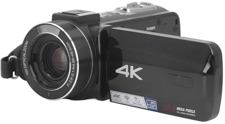 Depisuta 4K-Videokamera, 4K Ultra 30mp 10x Digital Zoom Autofokus VideoSpelare Kamera 3-TUMS HD IPS PKKKÄRM VLOGGING-KAMERA MED FJRRKONTROLL För Youtube, Stöd 256 Gb Sd-Kort